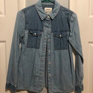 Long Sleeve Denim Button Up